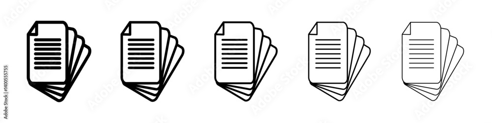 Document papers pile icon Symbol mark in Outline style Document papers pile icon Symbol mark in Outline style