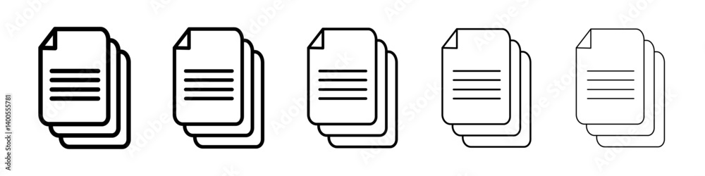 Documents icon Symbol mark in Outline style Documents icon Symbol mark in Outline style
