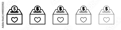 Donation box icon Symbol mark in Outline style