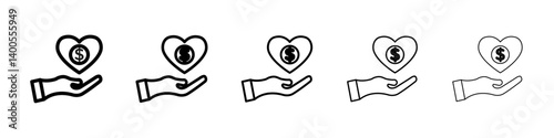 Donation icon Symbol mark in Outline style
