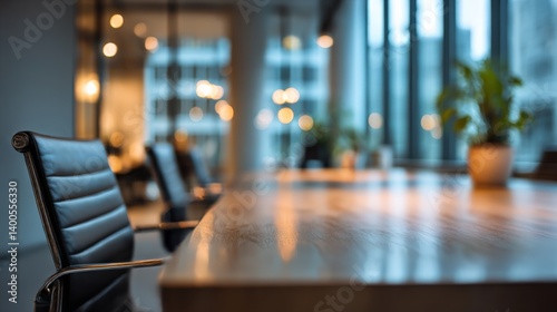 Wallpaper Mural Modern Office Table in a Serene Workspace Featuring Soft Lighting and a Professional Atmosphere Generative AI Torontodigital.ca