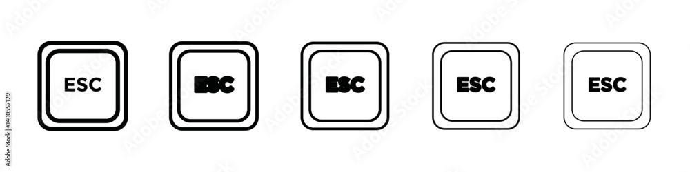 ESC ICON Symbol mark in Outline style ESC ICON Symbol mark in Outline style