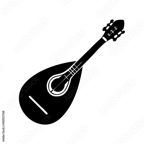 folk mandolin icon, folk mandolin silhouette vector illustration-simple silhouette illustration of folk mandolin, perfect for folk mandolin logos and icons