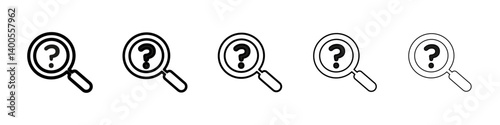 Finding problem icon Symbol mark in Outline style