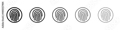 Fingerprint Icon Symbol mark in Outline style