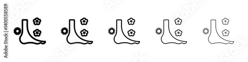 foot massage icon Symbol mark in Outline style