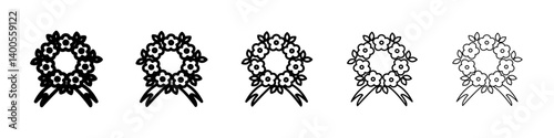 funeral wreath icon Symbol mark in Outline style