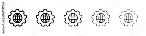 Globalization icon Symbol mark in Outline style