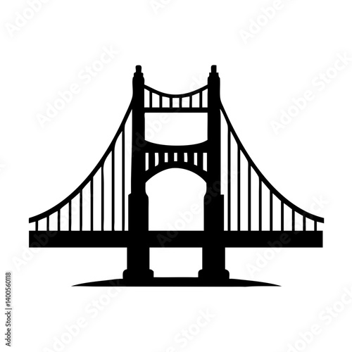 golden gate bridge icon, golden gate bridge silhouette vector illustration-simple silhouette illustration of golden gate bridge, perfect for golden gate bridge logos and icons