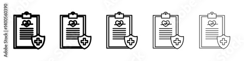 Health insurance icon Symbol mark in Outline style