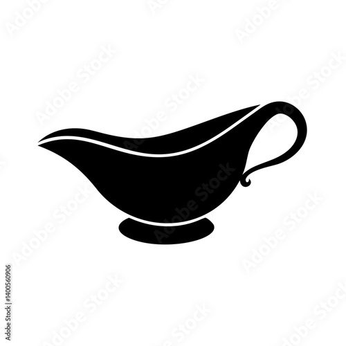 gravy boat icon, gravy boat silhouette vector illustration-simple silhouette illustration of gravy boat, perfect for gravy boat logos and icons