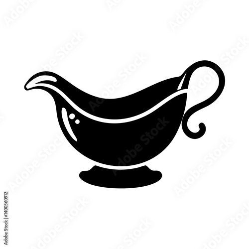 gravy boat icon, gravy boat silhouette vector illustration-simple silhouette illustration of gravy boat, perfect for gravy boat logos and icons