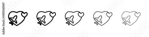 Honeymoon icon Symbol mark in Outline style