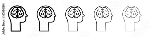 Human brain icon Symbol mark in Outline style