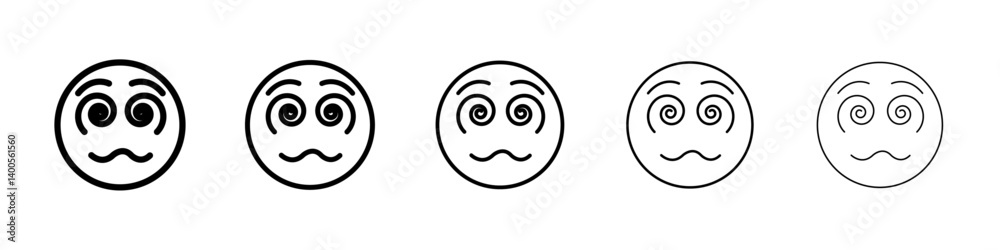 Hypnotized emoji icon Symbol mark in Outline style Hypnotized emoji icon Symbol mark in Outline style