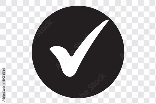 Round green tick mark ok sign vector design