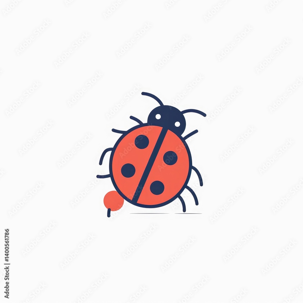 Cute ladybug illustration. Simple, colorful ladybug design, perfect for children's books, educational materials, and more. Features a simple body shape and easy-to-understand design Cute ladybug illustration. Simple, colorful ladybug design, perfect for children's books, educational materials, and more. Features a simple body shape and easy-to-understand design