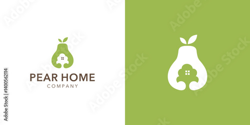 pear home logos home building and pear logo design. premium vectors.