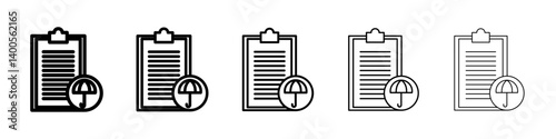 Insurance policy icon Symbol mark in Outline style
