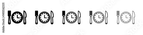 Intermittent fasting icon Symbol mark in Outline style