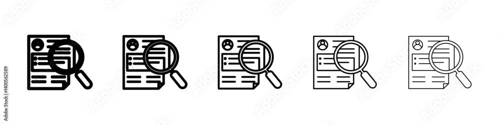 Job analysis icon Symbol mark in Outline style Job analysis icon Symbol mark in Outline style