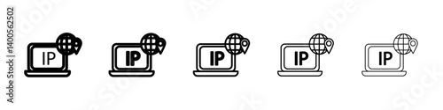 IP icon Symbol mark in Outline style