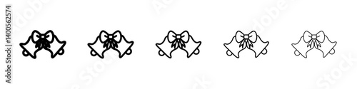 Jingle bell icon Symbol mark in Outline style