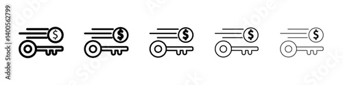 Key revenue icon Symbol mark in Outline style