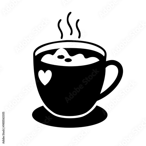 hot cocoa icon, hot cocoa silhouette vector illustration-simple silhouette illustration of hot cocoa, perfect for hot cocoa logos and icons