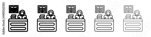Librarian icon Symbol mark in Outline style