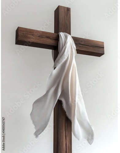 Obraz na płótnie Christian Cross Symbolizing Resurrection and Hope in Faith and Spirituality w salonie