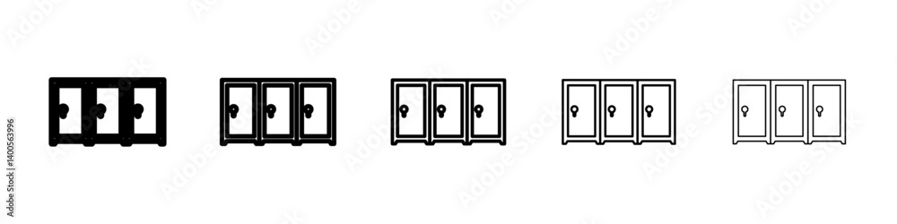 Locker icon Symbol mark in Outline style Locker icon Symbol mark in Outline style