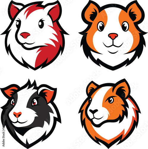 Guinea Pig head mascot logo design vector