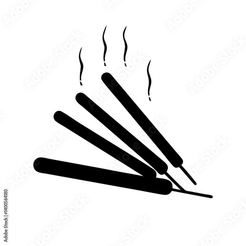 incense stick icon, incense stick silhouette vector illustration-simple silhouette illustration of incense stick, perfect for incense stick logos and icons