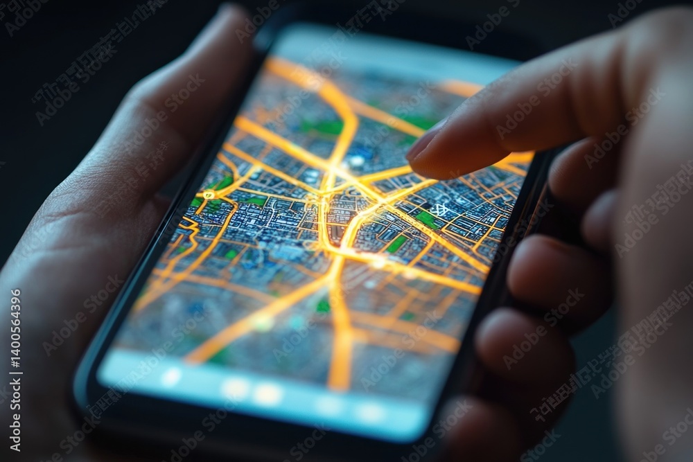 Rideshare App Smartphone Interface Man Using Carpool Application Digital Interaction