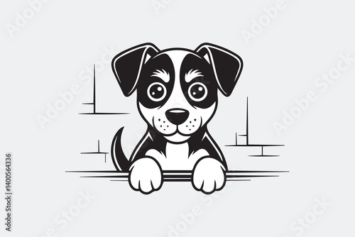 cute puppy illustration vector