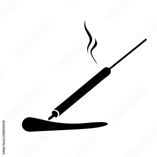 incense stick icon, incense stick silhouette vector illustration-simple silhouette illustration of incense stick, perfect for incense stick logos and icons
