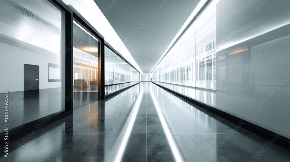 Blurred Hospital Corridor with Defocused Clinic A long hallway with a white door on the left and a white door on the right
Blurred Hospital Corridor with Defocused Clinic A long hallway with a white door on the left and a white door on the right