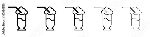 milk shake icon Symbol mark in Outline style