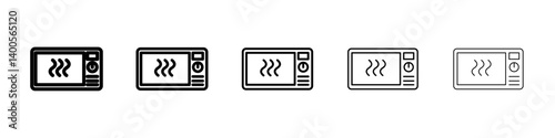 Microwave oven icon Symbol mark in Outline style