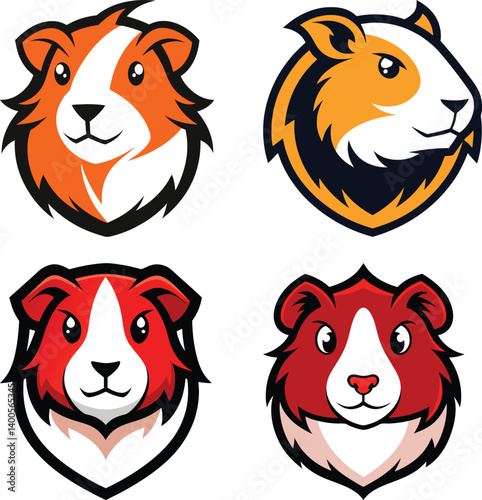 Guinea Pig head mascot logo design vector