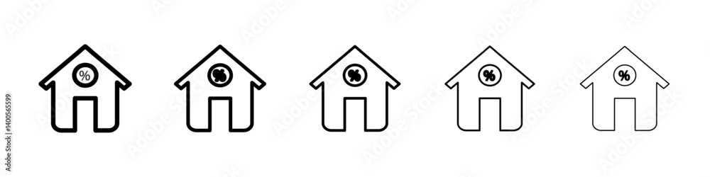 Mortgage rate icon Symbol mark in Outline style Mortgage rate icon Symbol mark in Outline style