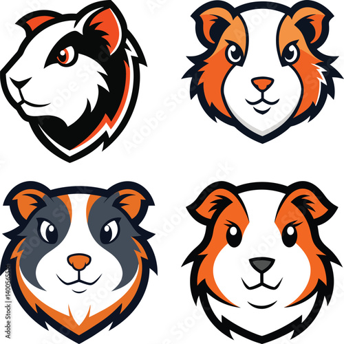 Guinea Pig head mascot logo design vector