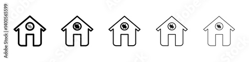 Mortgage rate icon Symbol mark in Outline style