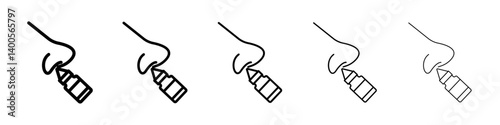 Nasal spray icon Symbol mark in Outline style