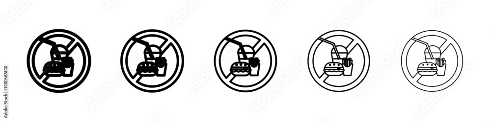 No eating icon Symbol mark in Outline style No eating icon Symbol mark in Outline style