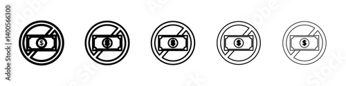 No money icon Symbol mark in Outline style