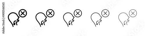 no swallowing icon Symbol mark in Outline style