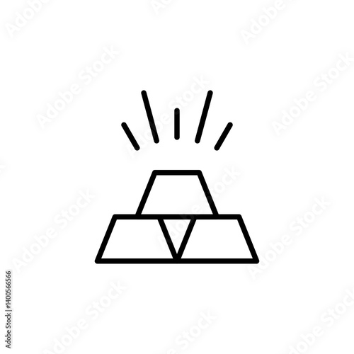 Gold Bar Icon Vector. Gold Bar Vector Icon in line style design. Symbol of Gold Bar. Vector illustration.