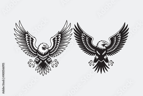 flying eagle illustration vector